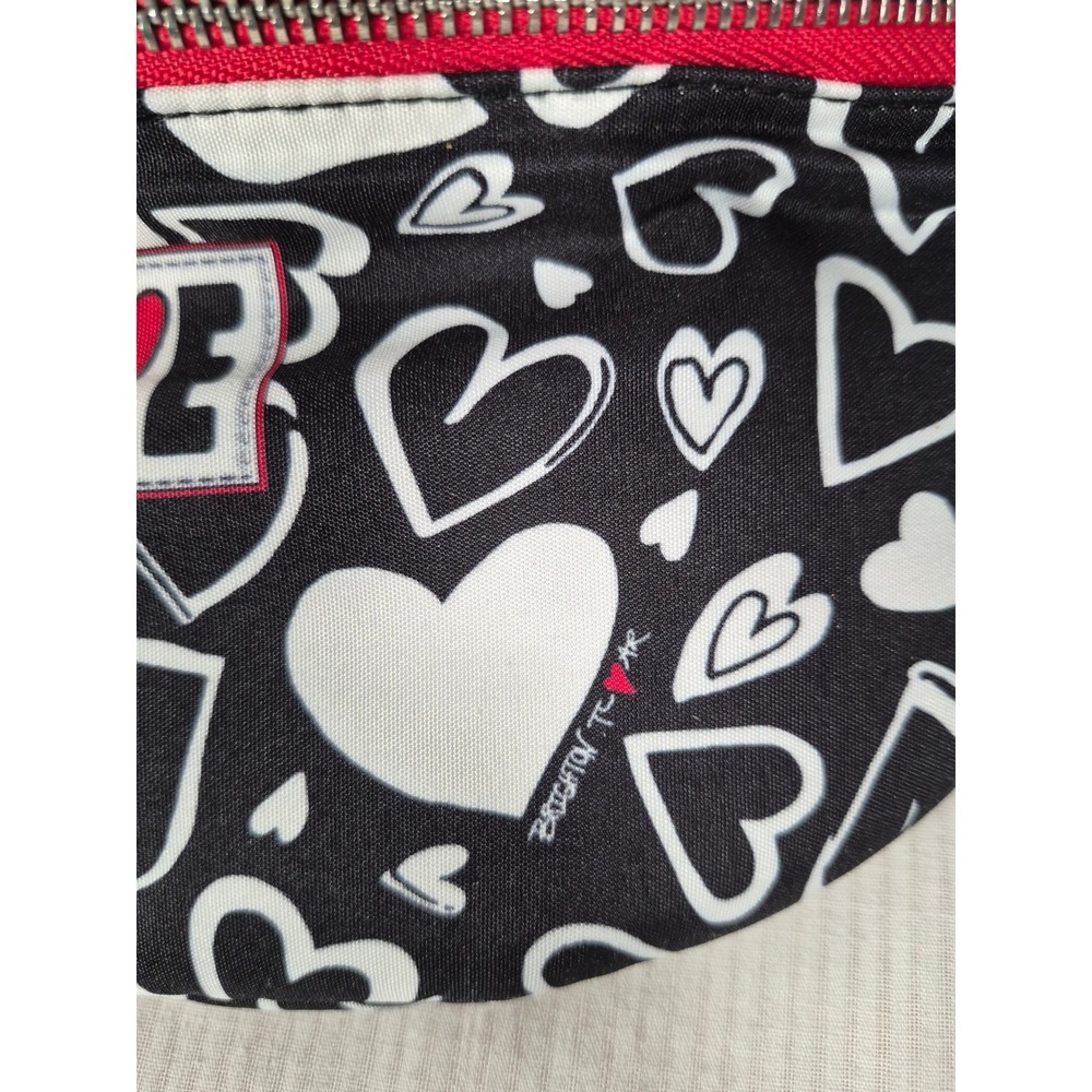 Brighton Endless Love Belt Bag Tom Clancy Heart Print Black White D30283 NEW - Picture 3 of 12